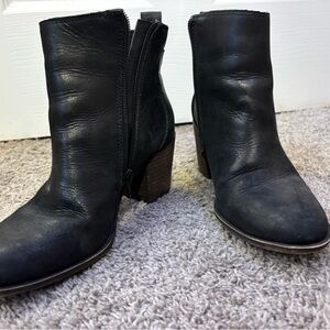 Lucky Brand Dark Leather Ankle Booties